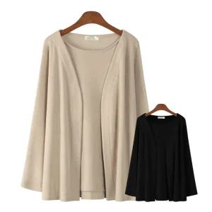 에스티아 0305 기모 이중 숄 가디건 빅사이즈