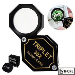 10x 15x 20x 30x 배율 20.5mm 렌즈 직경 삼중 블랙 루페 쥬얼리 돋보기 금속 바디 광학 유리
