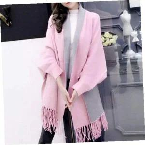 숄 핑크그레이샤로미가디건숄망토머플러