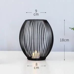 고품질 블랙 철제 캔들 티라이트 홀더 중(M) (WFFV55T)