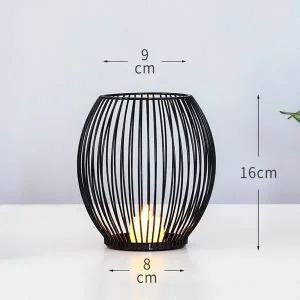 고품질 블랙 철제 캔들 티라이트 홀더 소(S) (WFFV55U)