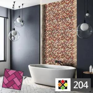 스티커타일 204 빨강 잔바둑무늬 데코 타일시트 WFKNLWU