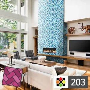 스티커타일 203 파랑 잔바둑무늬 점착식 타일 WFKNLWW