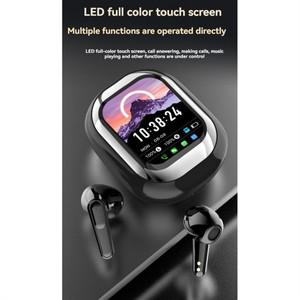 #86A 가전제품, 스마트 시계 기능을 갖춘 이어폰형 터치스크린 블루투스 헤드셋, 블랙