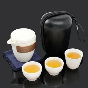 [셀러에이드]휴대용 차 도구 티타임 다기 순백 색상