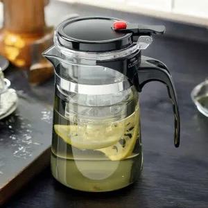 [셀러에이드]내열 유리 버튼 드롭 차포트 투명 블랙 커피 추출기