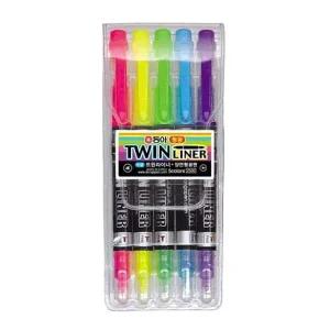 트윈형광펜 5색세트 미피 동아 미피