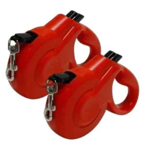 강아지 심플 자동줄 레드 XS 2P 산책 리드줄 외출