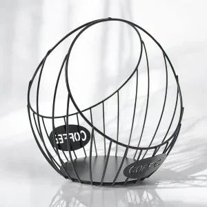 [골드스마일]게더릭 보관 바구니 블랙 캡슐커피 하프문 사탕바구니