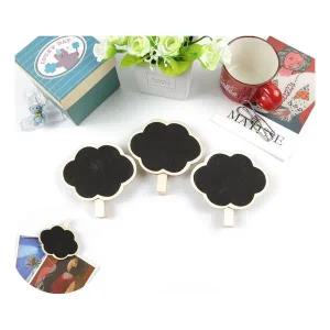 구름모양 블랙보드 집게형 화분 메모 클립 팻말 1P