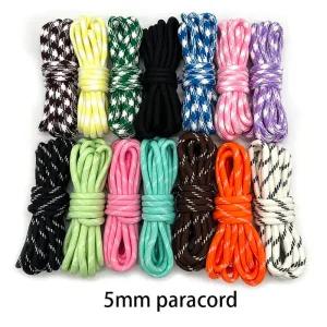 낙하산줄 5mm Paracord 로프 1 코어 라운드 신발 끈 운동화 하이킹 캠핑 팔찌 낙하산 빨랫줄