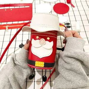 [콩심팥심]DIY 손바느질 가죽가방 키트 산타미니백 집콕놀이