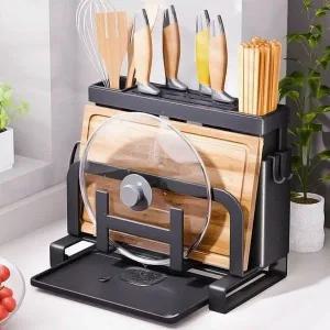 [골드스마일]주방 도마 칼 정리 거치대 냄비뚜껑 받침 블랙