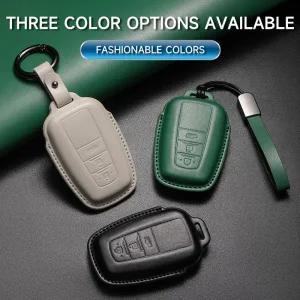 차키케이스 커버 Toyota Crown Hilux Prius Camry Corolla CHR C-HR RAV4 Land Protect 세트 가죽 차량용