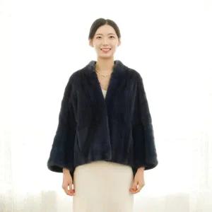 우진모피 WJ 코펜하겐퍼 휘메일 나그랑 네이비 밍크코트 국내생산