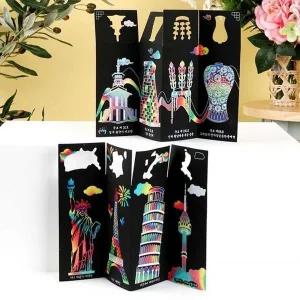 [콩심팥심]펀칭 스크래치 병풍 전통 랜드마크 한국문화 정신생활 소품 만들기