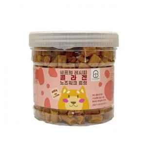 쉐프의 레시피 콜라겐 노즈워크 트릿 400g 1통 연어 반려견스틱