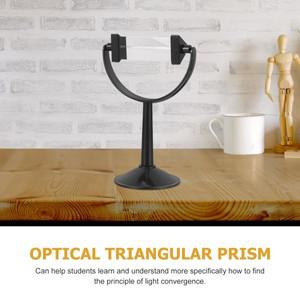 삼각형 프리즘 스탠드 광물리학 교육용 광학 유리 장치 트리플 휴대용 스토리지 보조 도구