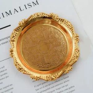 [골드스마일]골드 소품 트레이 미니 캔들 받침 캔들메탈받침대 유럽풍