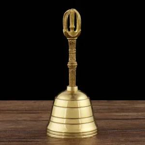 불교종 명상종 빈티지 황동 풍수 티베트 불교 종 홈 금속 수공예품