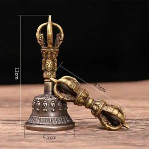 불교종 명상종 네팔 수제 다섯 갈래 Vajra 종Dorje 세트 구리 명상 종티베트 불교 의식 악기