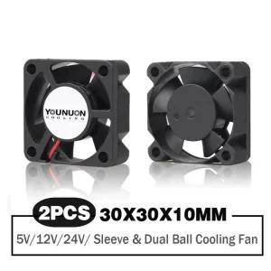 노트북쿨링팬 쿨러 2 조각 듀얼 볼 베어링 30x30x10mm DC 프린터 쿨링 쿨링기 3cm 5V12V24V 팬