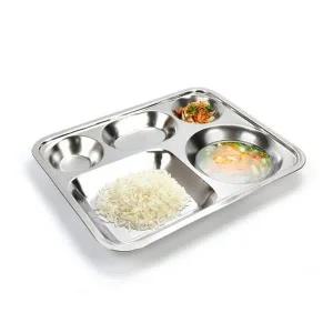 [골드스마일]업소용 보급형 타원3찬 스텐식판 병원 군대 학교 위생