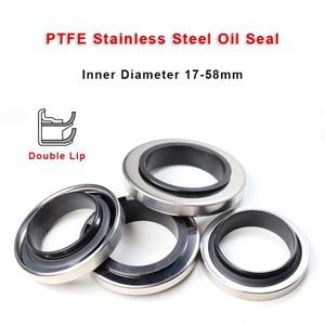 립글로스 PTFE 스테인레스 스틸 오일 도장 공기 압축기용 더블 립 고온 저항 샤프트 내경 17-58mm 1 개