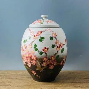 [골드스마일]소금 저장용 원형 도자기 항아리 쌀 보관 옹기 단지