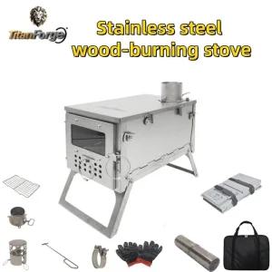 강염스토브 캠핑 버너 접이식 장작 난로 스틸 휴대용 경량 하이킹 야외 텐트 물고기
