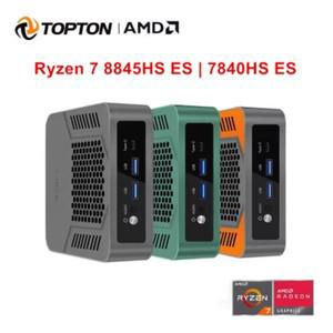 Topton 미니 PC AMD Ryzen 7 8845HS ES 7840HS 버전 USB4.0 듀얼 LAN 2xDDR5 PCIe4.0 Windows 11 Nuc 게이