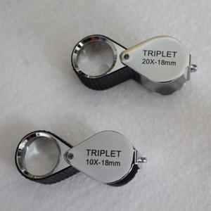 접이식 다이아몬드 루파 트리플 렛 주얼리 확대경, 10X 20X 포켓 루페 돋보기, 눈 유리 도구, 독서
