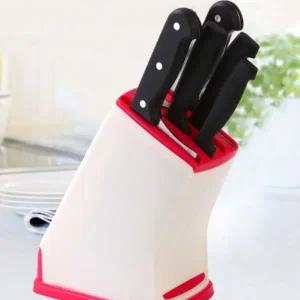 [골드스마일]주방용 스테인리스 칼꽂이 스탠드형 칼보관함 레드