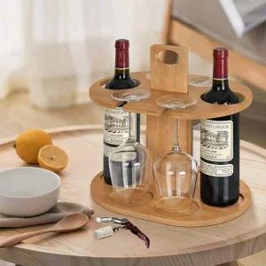 [골드스마일]와인병 거치 와인잔 선반 우드 진열 선반