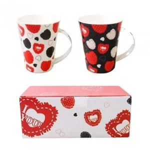 하트 모양 도자기 컵 커피잔 선물용 박스 포함