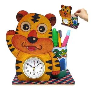 호랑이 디자인 연필통 만들기 저금통 포함