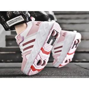 바퀴달린신발 4륜 초경량 휠리스 슈즈 헤로인 인라인 블루 바퀴힐