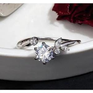 [샤밍주얼리]5부 다이아 18K 반지 IGI GIA 랩 플라워 리프 결혼 예물 선물 프리 고급