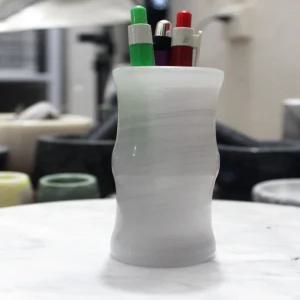 백옥 필통 책상 남전옥 트럼펫 아트 장식품 펜꽂이 천연 뉴프리미엄 화기 꽃병 석 돌화병