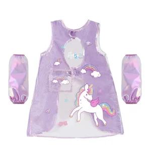 유니콘 투명 메쉬 앞치마 세트/유아/어린이/미술/작업용/가운/작업/미술용/초등/공방/아동/작업복/전신