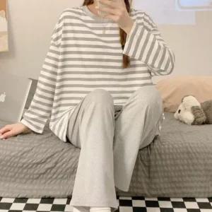 클래식 홈 세트 JSCd0105 이지 여성 보들라운드 쓰리피스 겨울 홈 바지 투피스 바지 이지 주니어 슬립 언더