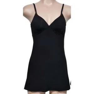 여성스러운 인견 슬립 일체형브라캡 원피스 란제리