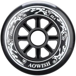 AOWISH 100mm 스피드 인라인 스케이트 휠 롤러 블레이드 88A 야외 스케이팅 신발 교체 블랙 3종 세트