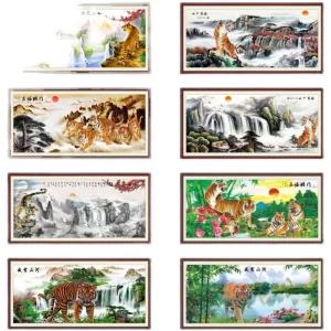 호랑이 포스터 인쇄 프린팅 가로형 동양화 벽화 민화 대형