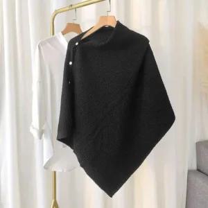 소프트 니트 단추 망토숄 여자케이프숄 데일리룩 WFKZQ16