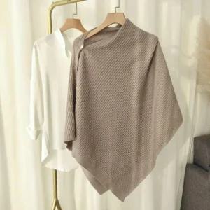 소프트 니트 단추 망토숄 머플러숄 여자케이프 WFKZQ18