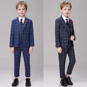 아트박스/교복몰 레이크 싱글버튼 믹스체크 정장 턱시도 풀세트(자켓