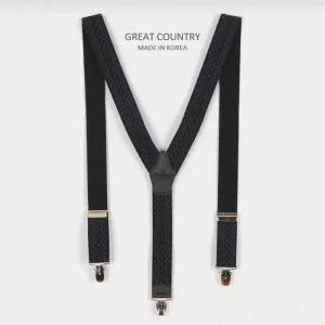 [아우트]서스펜더 남자허리띠 블랙네이비체크