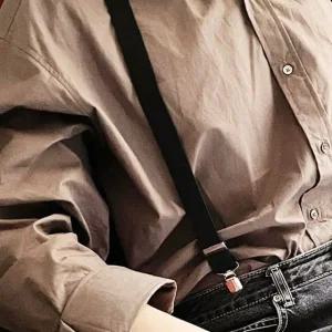 [아우트]멜빵 빅사이즈 정장 서스펜더 남친룩 검정