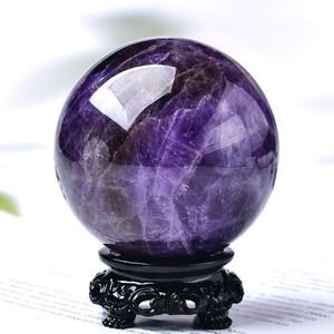 천연 크리스탈 자수정 볼 광택 레이키 마사지 볼 록 힐링 스톤 희귀 뷰티 홈 데코 수집 기념품 수집